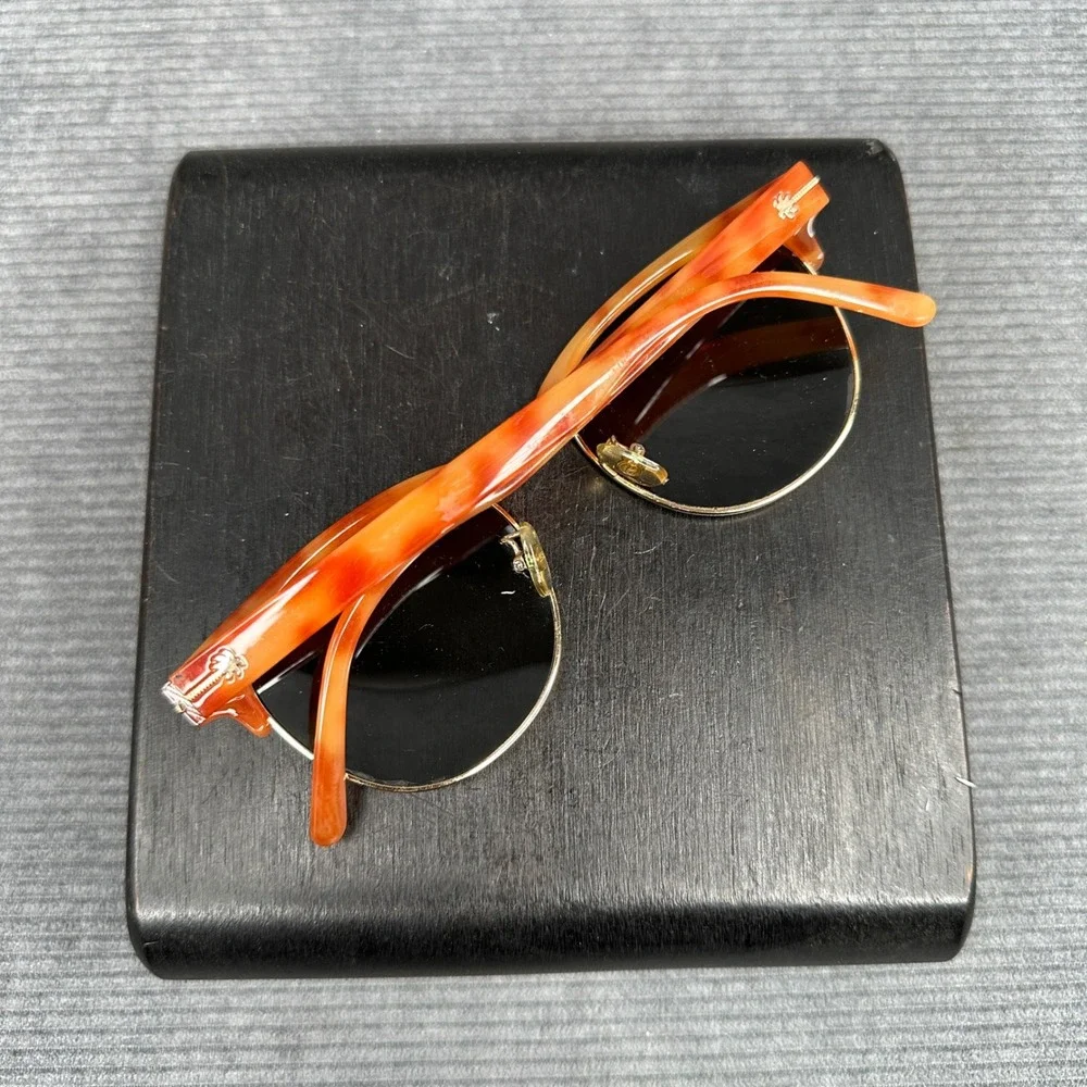 Crap‎ Eyewear The Nudie Club Polarized Y2K Sunglasses Orange Tortoise Gold 52-20